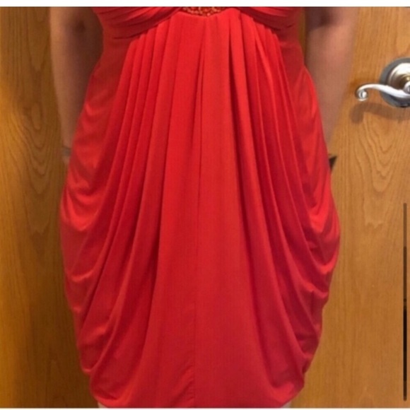 BCBGMaxAzria coral cut out bling sleeveless dress Sz S EUC - Picture 6 of 15